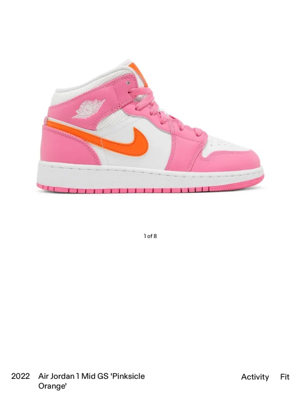 Air Jordan Mid Pinksicle Orange Kids' Pink and Orange Low-Top Sneaker